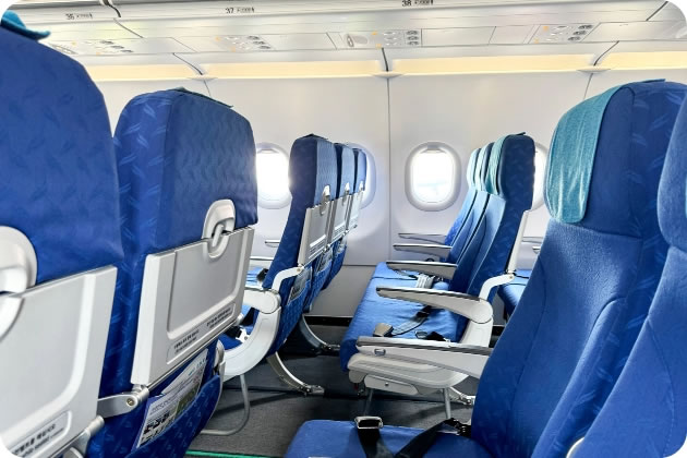 写真：航空機内